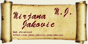 Mirjana Jaković vizit kartica